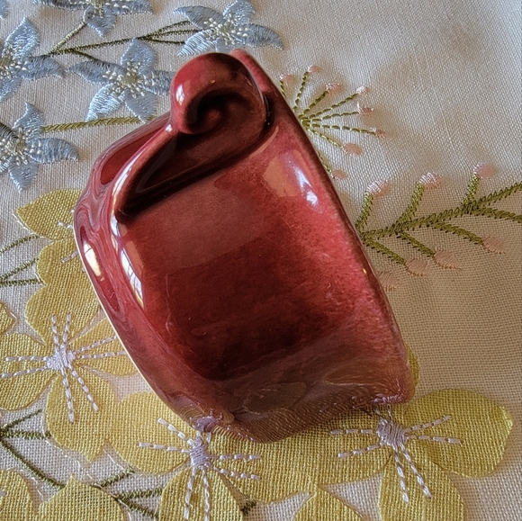 Vintage Burgundy 1930's CamArk Pottery Nesting Creamer Suger Set - Picture 10 of 11